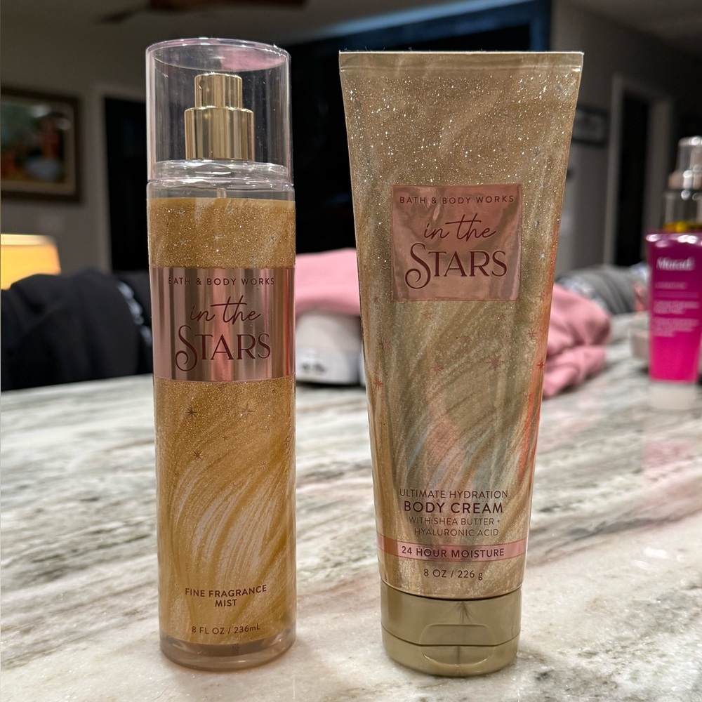 Bath & Body Works In The Stars Gold Fragrance Mist and Body Cream
